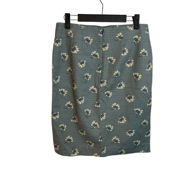 Loft Slate Blue Floral Pencil Skirt - Picture 2 of 6